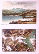 The Lakes Windermere & Stockgill at Ambleside Victorian Antique Double Print-13