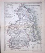 Northumberland-Dugdale & Archer Antique 180 Years-Old Steel Engraved Map-20