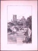 Ely From The Cam Country Towns of Britain 145-Year-Old Woodcut Illustration-7
