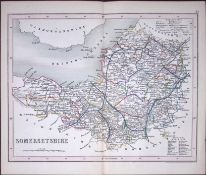 Somersetshire-Dugdale & Archer Antique 180 Years-Old Steel Engraved Map-25