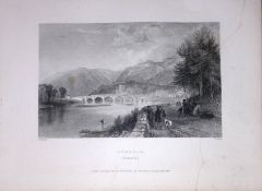 Dunkeld Perthshire Scotland 188 Years-Old W Beattie Antique Steel Engraving-64