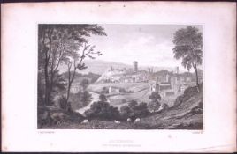 View of Richmond Yorkshire 198 Years-Old Thomas Allen Antique Steel Engraving-5