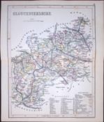 Gloucestershire-Dugdale & Archer Antique 180 Years-Old Steel Engraved Map-38