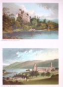 Scotland Invergarry Castle & Fort Augustus Antique Coloured Print-28a