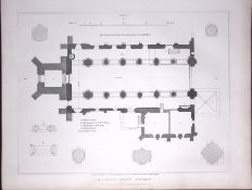Waltham Abbey Church Essex 190 Years-Old Rare John Britton Antique Steel Engraving-141