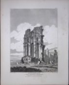Priory Church Northumberland 190 Years-Old Rare John Britton Antique Steel Engraving-90
