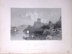 Dunolly Castle Oban Scotland 188 Years-Old Antique Steel Engraving-43