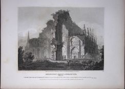 Malmsbury Church-Wiltshire 190 Years-Old Rare John Britton Antique Steel Engraving-47