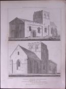 Iffley Church Oxfordshire 190 Years-Old John Britton Antique Steel Engraving-230