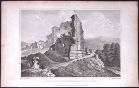 Knaresborough Castle Yorkshire 198 Years-Old Thomas Allen Antique Steel Engraving-23