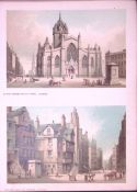 Scotland Edinburgh Views of City Canongate, High Street Antique Print-4
