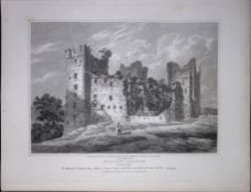 Bolton Castle Yorkshire 190 Years-Old Rare John Britton Antique Steel Engraving-108