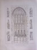 Dorchester Church Oxfordshire 190 Years-Old John Britton Antique Steel Engraving-224