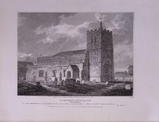 St Peters Church Northampton 190 Years-Old John Britton Antique Steel Engraving-194