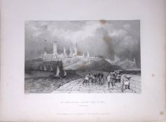 St Andrews from The Pier Scotland 188 Years-Old Antique Steel Engraving-56