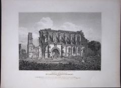 Malmsbury Church-Wiltshire 190 Years-Old Rare John Britton Antique Steel Engraving-44