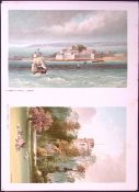 Jersey Elizabeth Castle & Princes Tower Victorian Antique Double Print-38