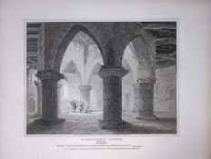Holy Sepulchre Northampton Rare John Britton 191 Years-Old Antique Steel Engraving-20