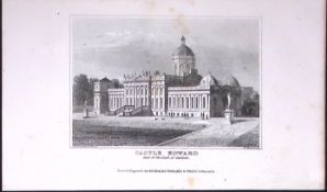 Castle Howard Yorkshire Dugdale & Archer Antique 180 Years-Old Copper Plate Print-36