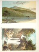 Scotland Waterfall at Inversnaic Loch Lomond Antique Coloured Print-29b