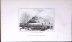 St Michaels Mount Cornwall Dugdale & Archer Antique 180 Years-Old Copper Plate Print-22