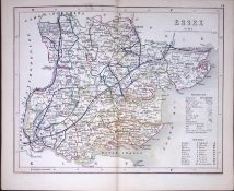 County Essex-Dugdale & Archer Antique 180 Years-Old Steel Engraved Map-8