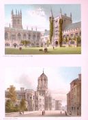 Oxford Magdalen College, Chapel & Library Victorian Antique Double Print-32
