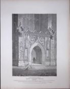 Kings College Cambridge Rare John Britton 191 Years-Old Antique Steel Engraving-12