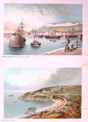 Jersey St Heliers Harbour & Anne Port Victorian Antique Double Print-42