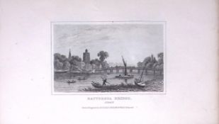 Battersea Bridge Dugdale & Archer Antique 180 Years-Old Copper Plate Print-45
