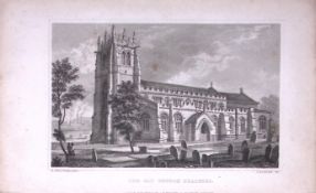 Bradford Old Church Yorkshire 198 Years-Old Thomas Allen Antique Steel Engraving-40