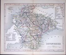 Devonshire -Dugdale & Archer Antique 180 Years-Old Steel Engraved Map-5