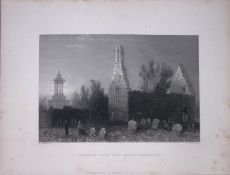 Alloway Kirk Burns Monument Scotland 188 Years-Old Antique Steel Engraving-18