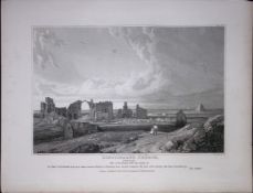 Lindisfarne Church Durham 190 Years-Old Rare John Britton Antique Steel Engraving-83
