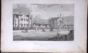 Shrewsbury Hospital Yorkshire 198 Years-Old Thomas Allen Antique Steel Engraving-48