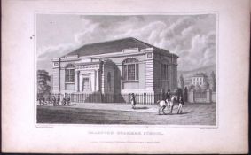 Bradford Grammar School Yorkshire 198 Years-Old Thomas Allen Antique Steel Engraving-39