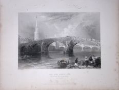 The Twa Briggs Bridge at Ayr Scotland 188 Years-Old Antique Steel Engraving-16