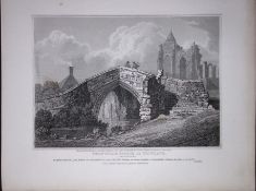 Croyland Church Lincoln 190 Years-Old Rare John Britton Antique Steel Engraving-87