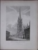 Louth Steeple Lincolnshire 190 Years-Old Rare John Britton Antique Steel Engraving-61