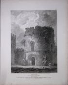 Ludlow Castle Shropshire 190 Years-Old Rare John Britton Antique Steel Engraving-100