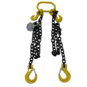Chain Sling: 10mm 2 Legs 2M, Clevis Sling Hook, Grab Hook, Swl: 3.15T