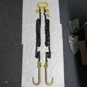 J Hook Chain Sling. 2M With Shorteners