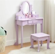 Kids’ Vanity Set With Mirror – Fun, Creative & Magical - Purple