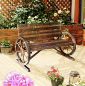 Rustic Charm 2-Seater Garden Bench – A True Outdoor Statement Piece