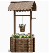 Wooden Wishing Well Planter – Charming Garden Centrepiece