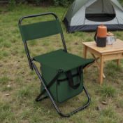Outdoor Folding Stool With Storage – Lightweight Portable Fishing & Camping Chair