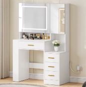Dual Mirror LED Vanity Table – Smart, Stylish & Functional