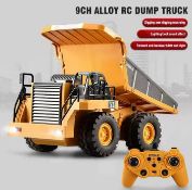 9-Channel Alloy RC Dumper Truck – 2.4G Remote Control Construction Vehicle