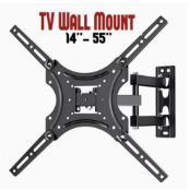 Full Motion TV Wall Mount Bracket – Tilt, Swivel & Extendable (14–55