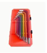 9 Pcs Colourful Ball Head Wrench Set Hex L-Shaped Wrench Set With Ball and Extension Range